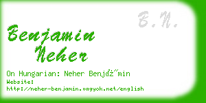 benjamin neher business card